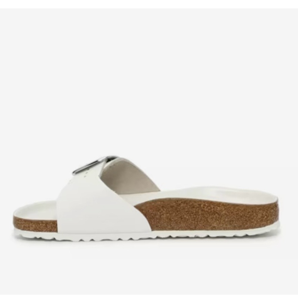 Birkenstock MADRID White Sandals with Metallic Buckle - Picture 4 of 10